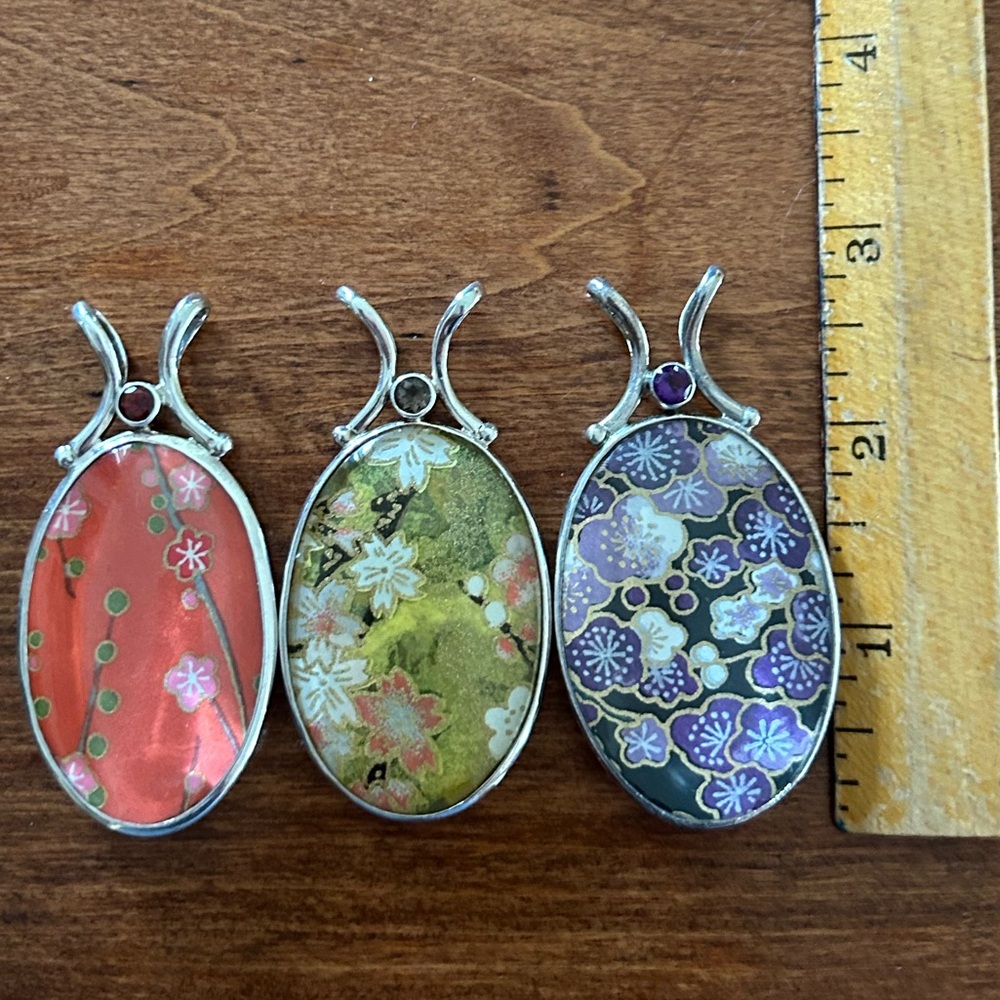 Sajen Sterling Silver 2-Sided Pendants- Set of 3 - Picture 4 of 7